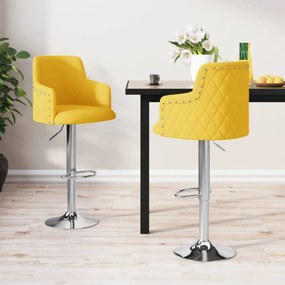 vidaXL Bancos de bar 2 pcs tecido amarelo mostarda