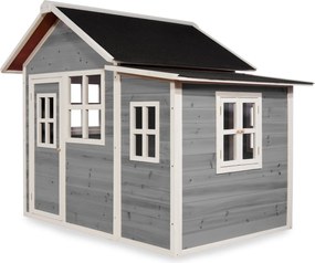 Casa de brincar infantil exterior para crianças Loft 150 em madeira - Cinzenta