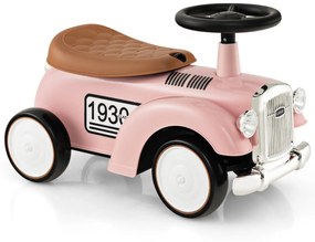 Andarilho de brincar carro retro para crianças, sem pedais, com arrumação e rodas em EVA Rosa