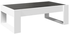 Mesa de centro luzes LED Infinity 90x53x30 cm branco