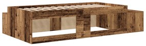 Estrutura de Cama de Armazenamento Madeira Velha 90x200 cm