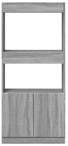 Armário alto 63x33x140 cm derivados de madeira cinzento sonoma