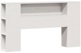 Cama com estante sem colchão 160x200 cm pinho maciço branco