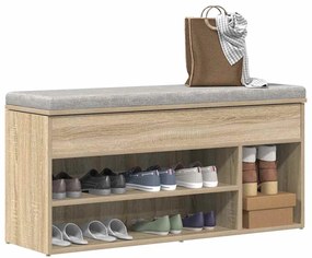 Banco sapateira 102x30,5x45cm derivados madeira carvalho sonoma