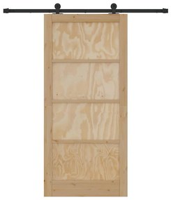Porta Deslizante vidaXL com Conjunto de Ferragens 93x202 cm Madeira de