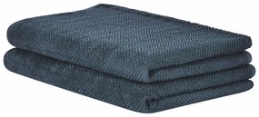 Conjunto de 2 toalhas em algodão azul escuro MITIARO Beliani