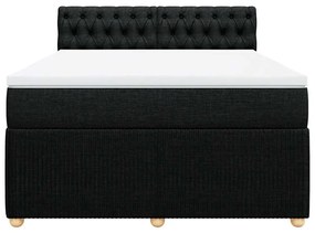 Cama com molas/colchão 140x200 cm tecido preto