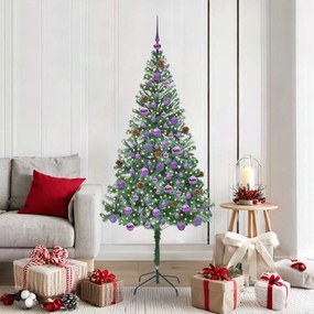 vidaXL Árvore de Natal Artificial com 300 LEDs Verde 180 cm PVC e Aço