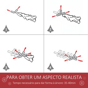 HOMCOM Árvore de Natal Artificial 240cm Ignífuga com 1499 Ramas com 2