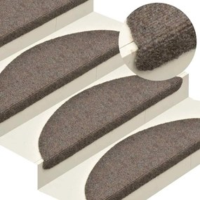 Tapetes de escada autoadesivos 5 pcs 65x21x4 cm agulhado creme