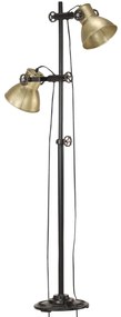 Candeeiro de pé com 2 abajures E27 ferro fundido bronze