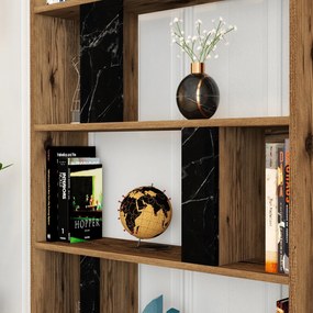 Estante Lima – Nogueira e Preto – 90x180x20 cm