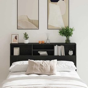 vidaXL Cabeceira com Armário Carvalho preto 160 x 19 x 103.5 cm