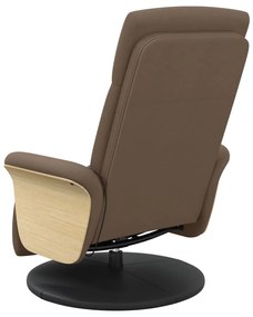 Cadeira de massagens reclinável c/ apoio de pés tecido castanho