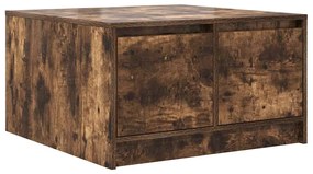 Mesa de centro com gavetas 70,5x70x40 cm carvalho fumado