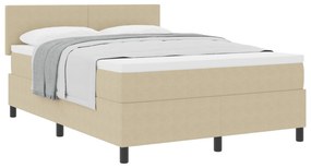 Cama Box Spring com Colchão Verde Claro Cinza 140x200 cm Tecido de Vel