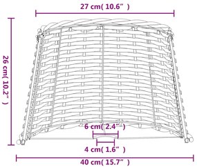 Abajur Ø40x26 cm vime castanho