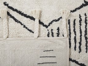 Tapete em algodão preto e branco 160 x 230 cm KEBIR Beliani