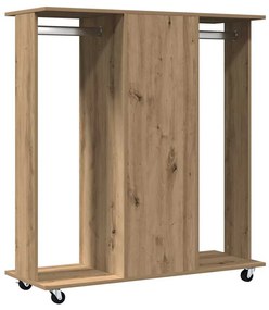 Guarda-roupa com rodas Carvalho Artesanal 102x38x110 cm Madeira Recons