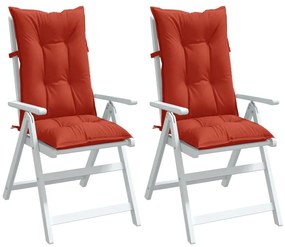 vidaXL Almofadões cadeiras altas 2 pcs mesclado tecido vermelho