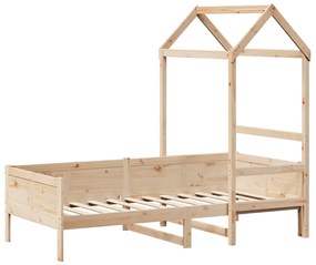 Sofá-cama com telhado 80x200 cm madeira de pinho maciça