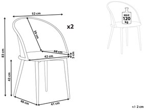 Conjunto de 2 cadeiras de jantar em metal preto CORNELL Beliani