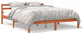 vidaXL Cama sem colchão 200x200 cm pinho maciço castanho-mel