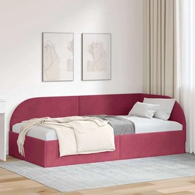 vidaXL Estrutura de Cama de Canto Vinho Vermelho 80 cm x 200 cm