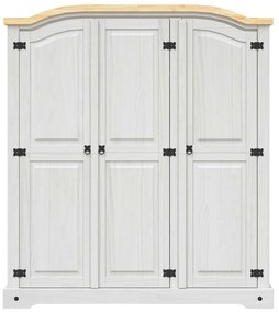 Roupeiro Corona Range pinho mexicano com 3 portas branco