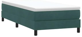 Cama com molas sem colchão verde-escuro 80x220 cm veludo