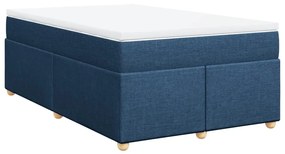 Cama boxspring com colchão 120x190 cm tecido azul