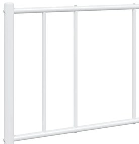 Estrutura de cama com cabeceira e pés 140x190 cm metal branco