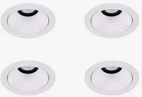 Pack De 4 Downlights Led Embutidos Com Molduras Redondas Ø7 Cm Em Alumínio Orelva Branco & Branco 3000k & 8 W & 23º - Sklum