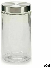 Bote Cristal Prateado Transparente Alumínio (1 L) (24 Unidades)