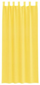 Cortinas de voile com laços 2 pcs amarelo 140x245 cm