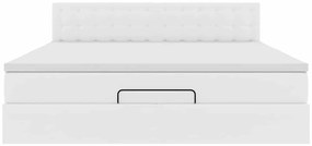 Cama otomana com colchões &amp; LEDs 180x200 cm couro artificial