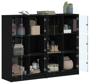 Estante c/ portas 136x37x109 cm derivados de madeira preto