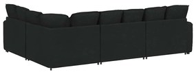 Sofá modular com almofadas tecido preto