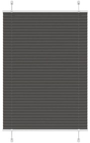 vidaXL Preto Plissada Cega 85x150 cm Largura Tecido 84,4 cm Poliéster