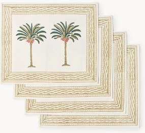 Individuais de mesa impressos à mão Palm Tree, conjunto de 4
