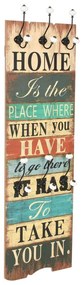 vidaXL Bengaleiro de parede com 6 ganchos 120x40 cm HOME IS