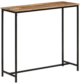 Mesa consola 80x30x74 cm madeira de mangueira maciça e ferro