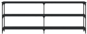 Mesa consola 200x29x75 cm derivados de madeira preto