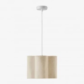 Luminária De Teto Ø45 Cm Em Tecido De Algodão Philipa Branco & Philipa Linho Bege - Sklum