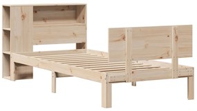 Cama com estante sem colchão 100x200 cm pinho maciço