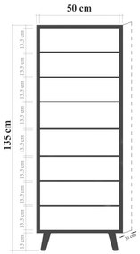 Armário para Calçado Vegas – Sonomo – 50x135x38 cm