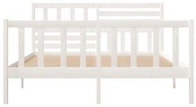 Estrutura cama pequena casal 120x190 cm pinho maciço branco