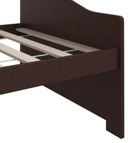 Sofá-cama de 3 lugares 90x200 cm pinho maciço castanho-escuro