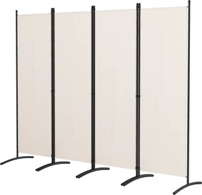 Biombo Separador de Ambientes de 4 Painéis, 224 x 52 x 173 cm, Dobrável, Bege