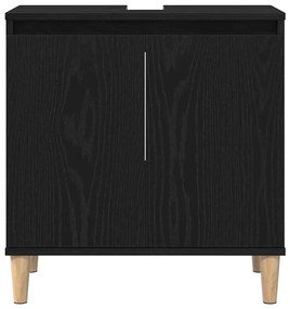 Gabinete de Pia vidaXL Preto Carvalho 58x33x60 cm Madeira Engenharia